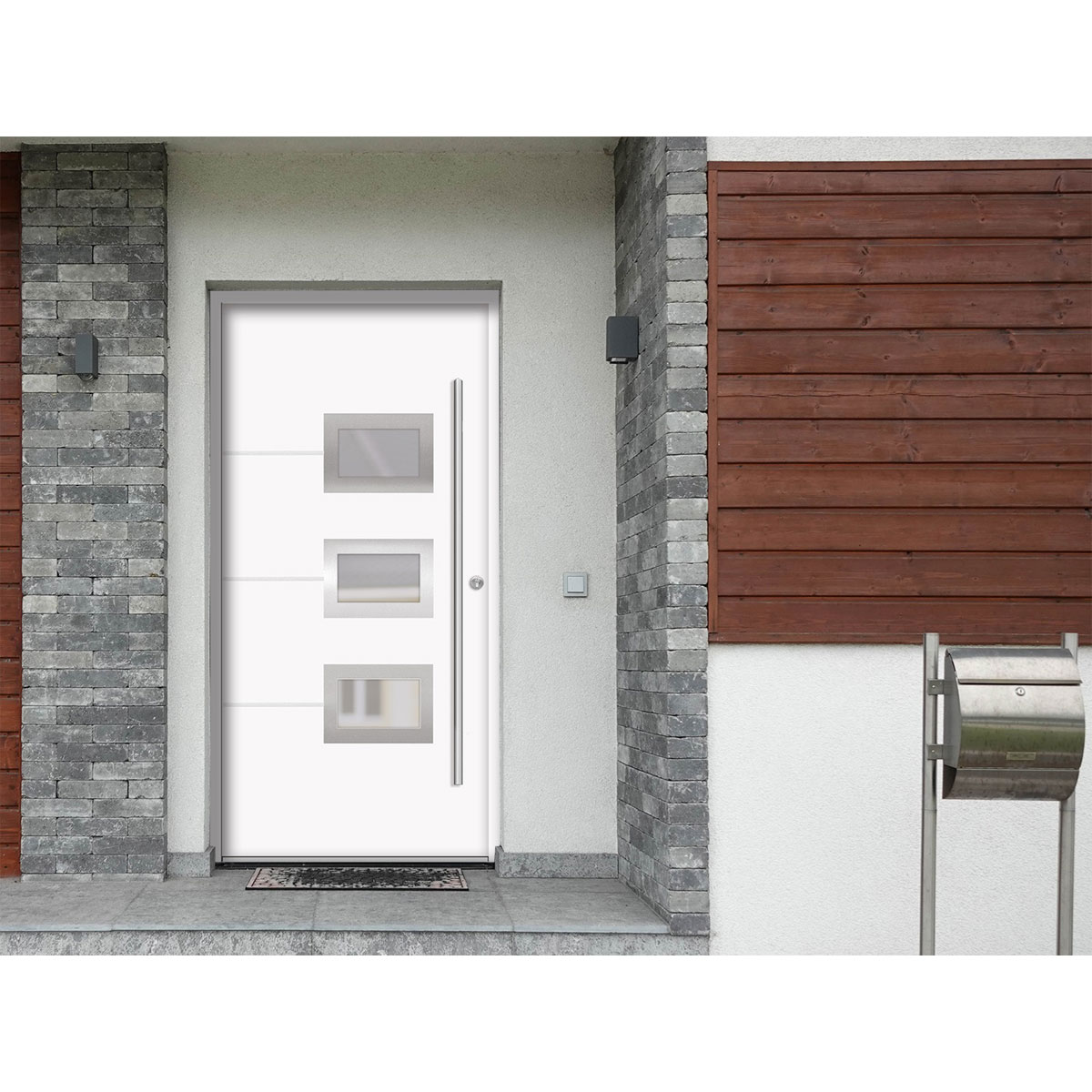 SplenDoor  Premium-Haustür Passivedoor Bergen energiesparend weiss 110 x 210 cm rechts Bild 2
