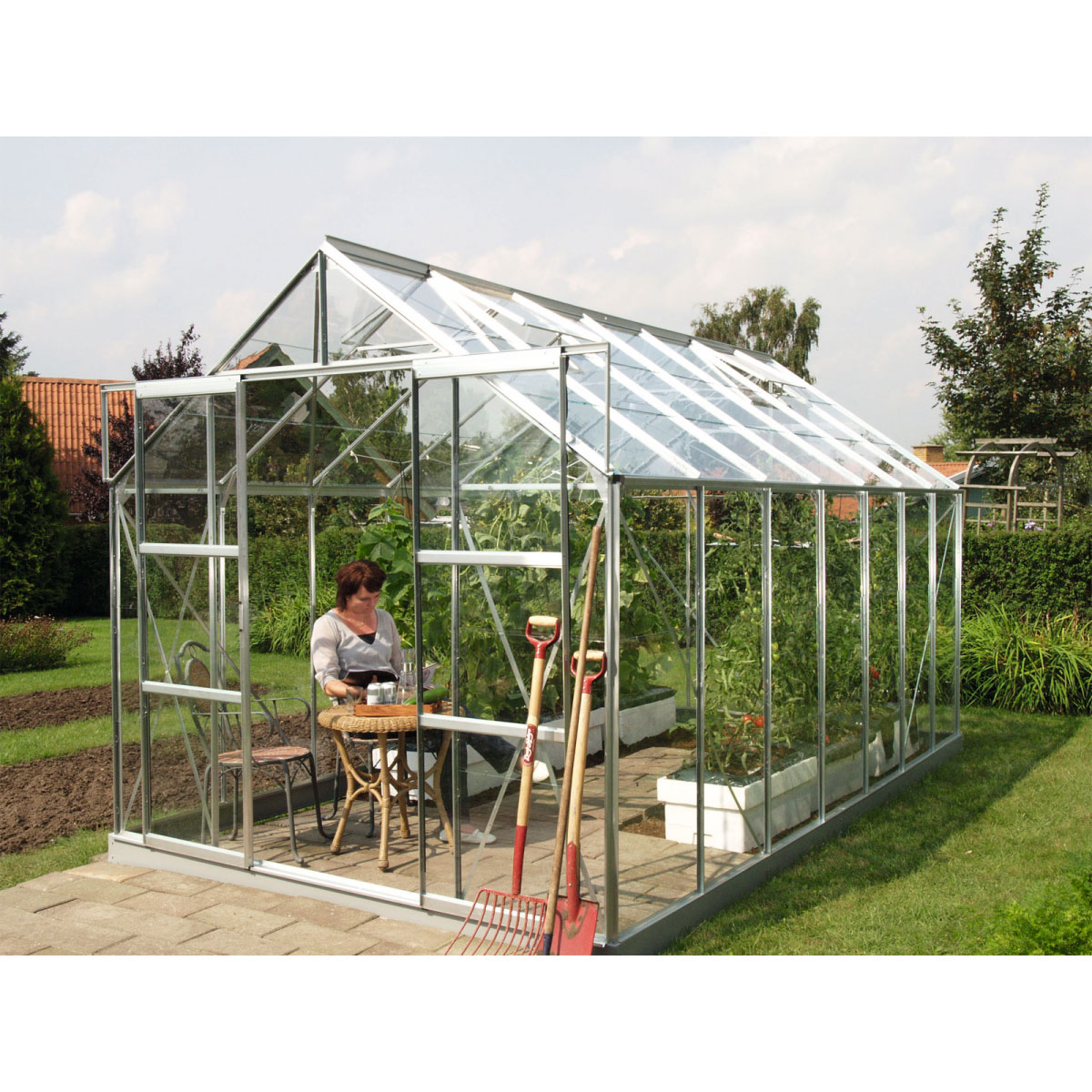 Vitavia Gewächshaus Mars 11500 11,5m² 3 mm Einscheibensicherheitsglas silber Bild 1