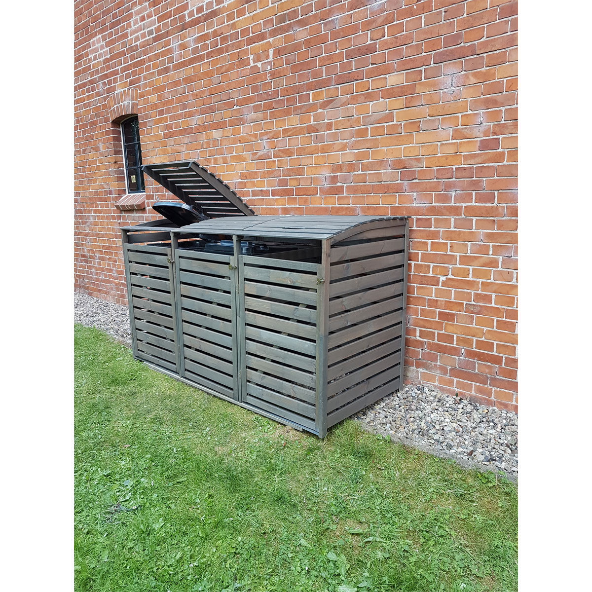 Muelltonnenbox Vario III f. 3 Tonnengrau Bild 7