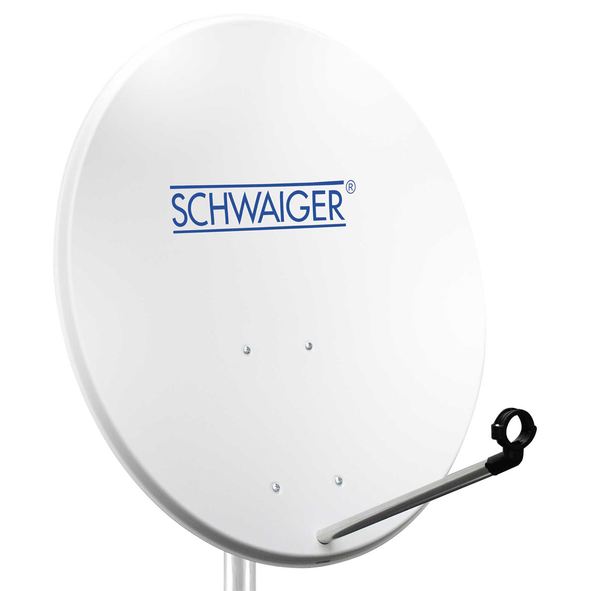 Schwaiger Satellitenschüssel mit Logo 80 cm Stahl weiß Bild 1