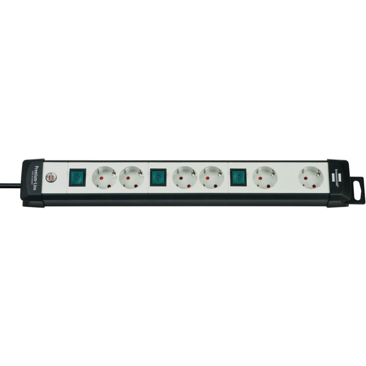 Premium-Line 6fach sw/ligrau DE3m H05VV-F3G1,5 je 2fach schaltbar