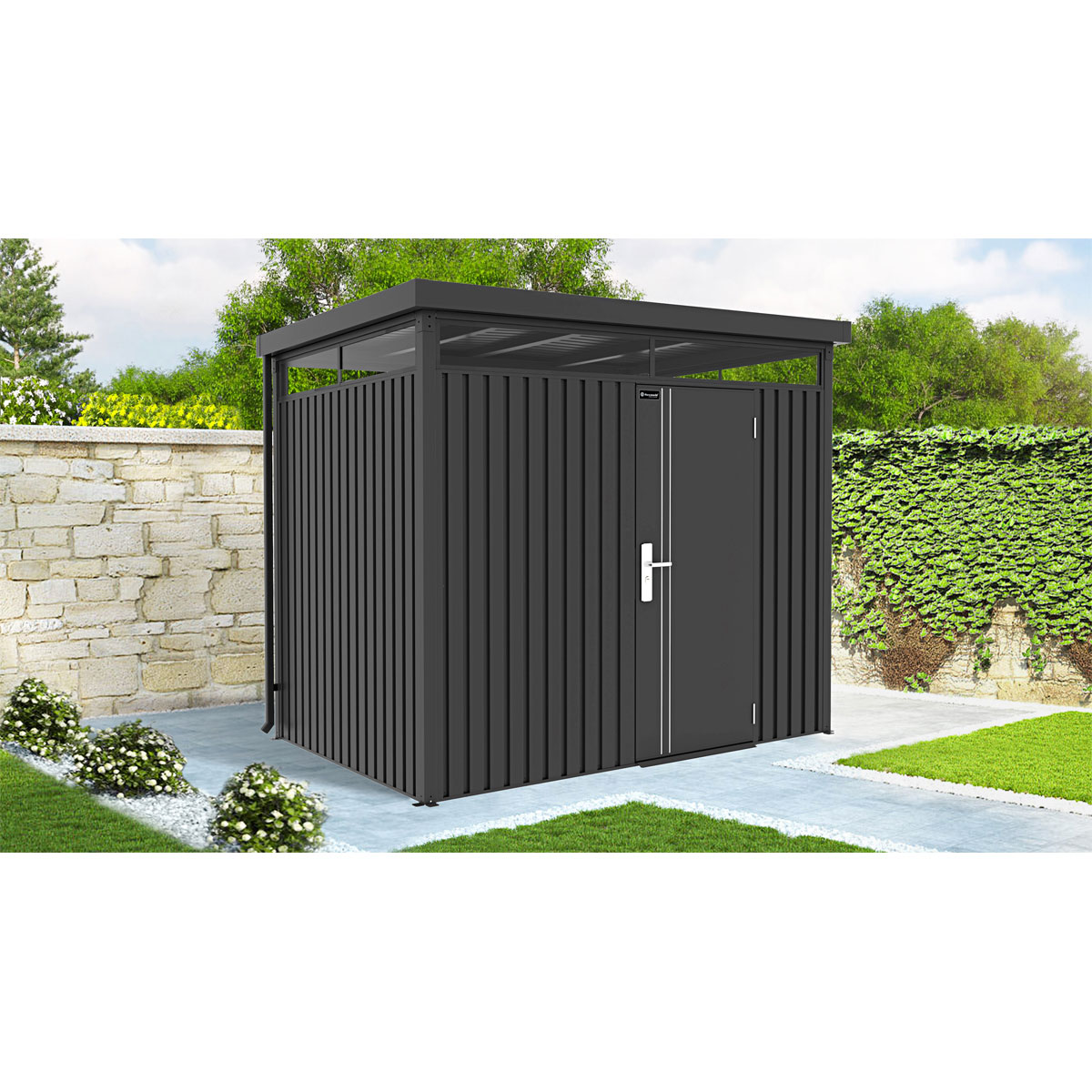 Metallgerätehaus System 5 dunkelgrau 254 x 194 x 218 cm  Bild 2