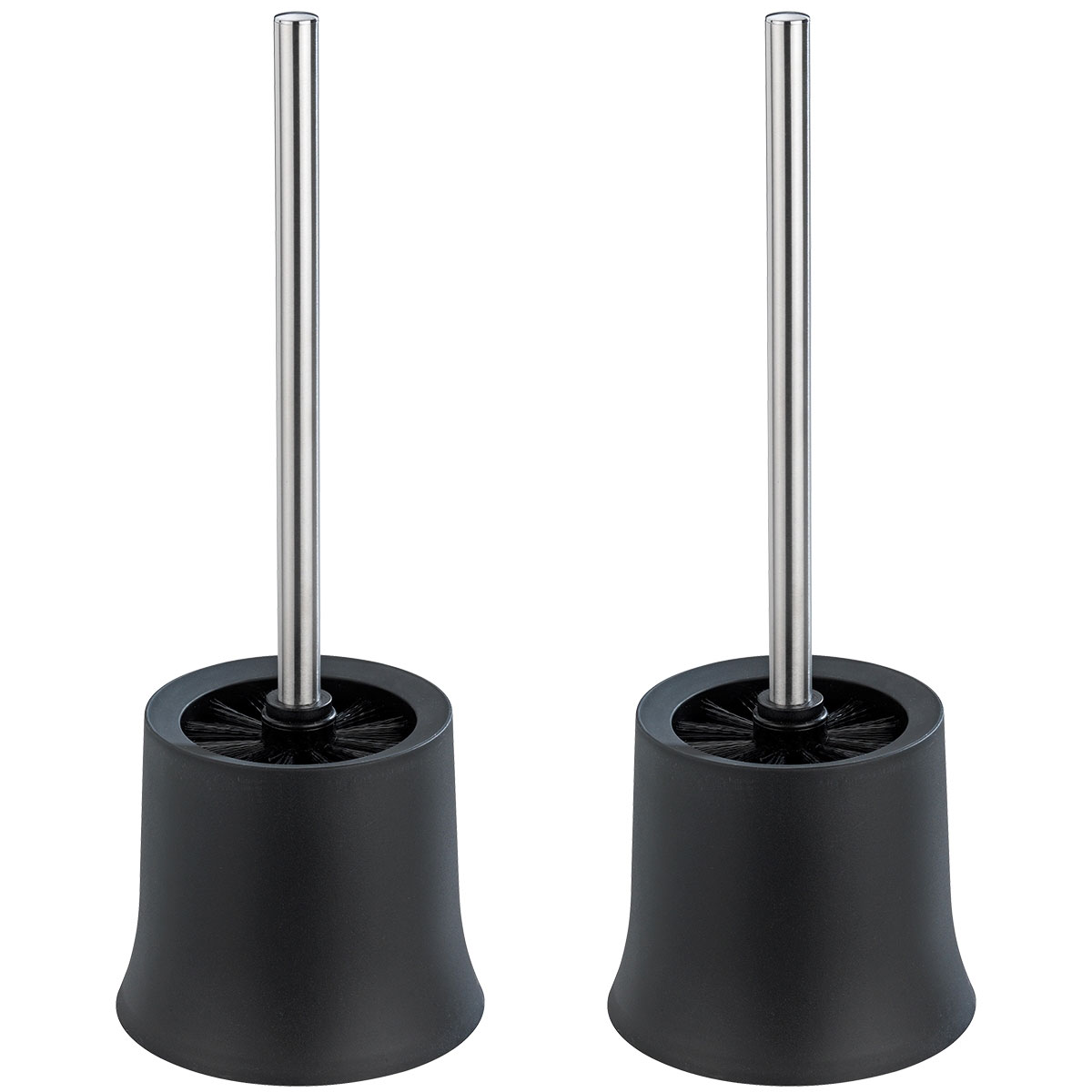 Wenko  WC-Garnitur Basic Schwarz 2er Set inklusive WC-Bürste Bild 1