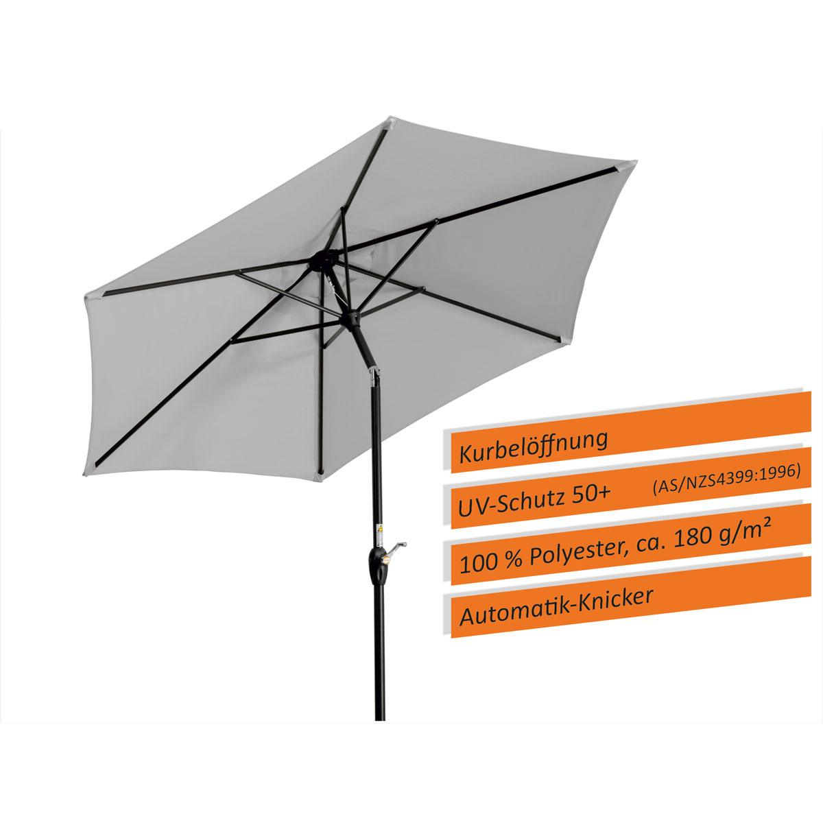 Schneider Schirme Sonnenschirm Bilbao Durchmesser 220 cm silbergrau Bild 9