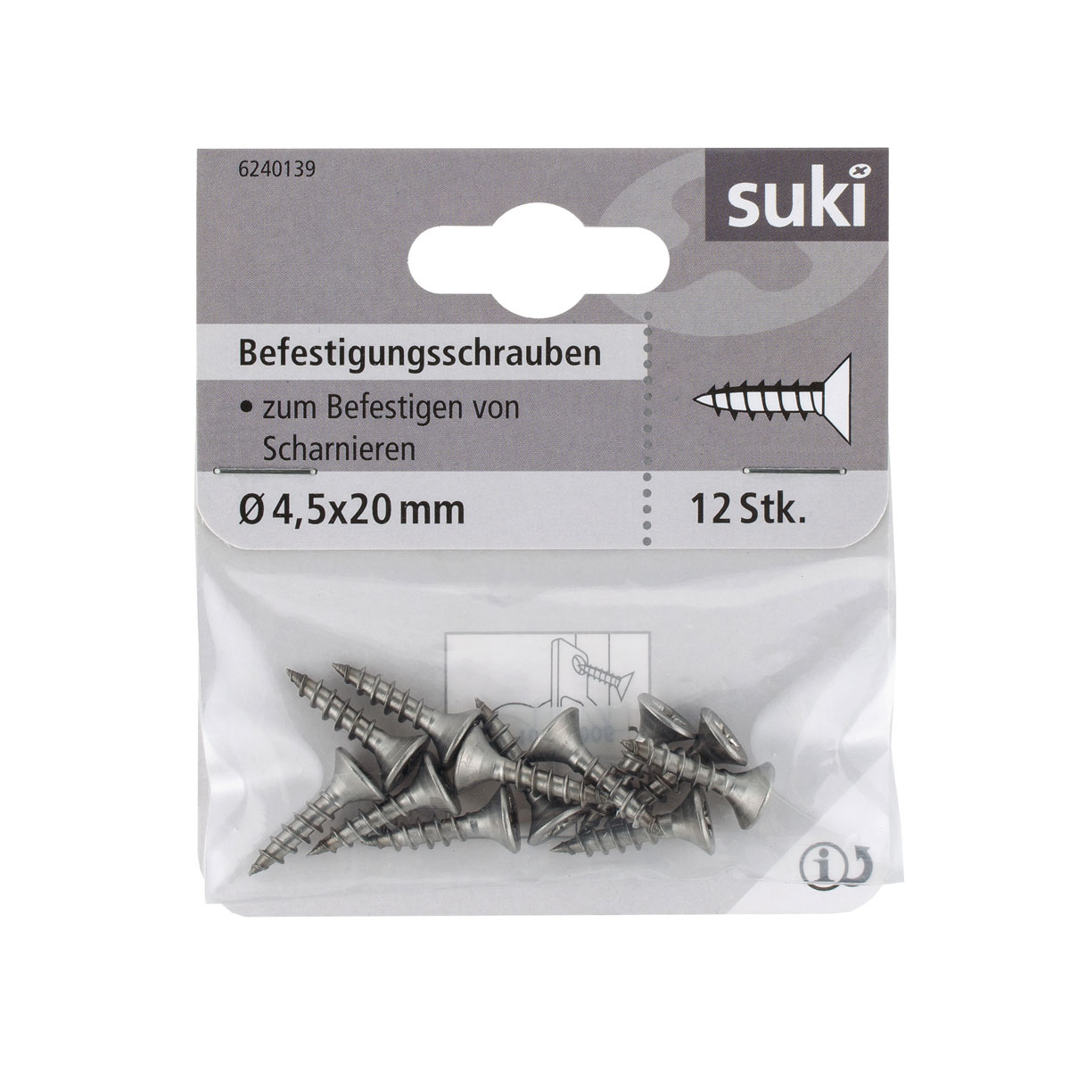 Suki Spanplattenschraube 4,5 x 20 mm 12 Stück Bild 1