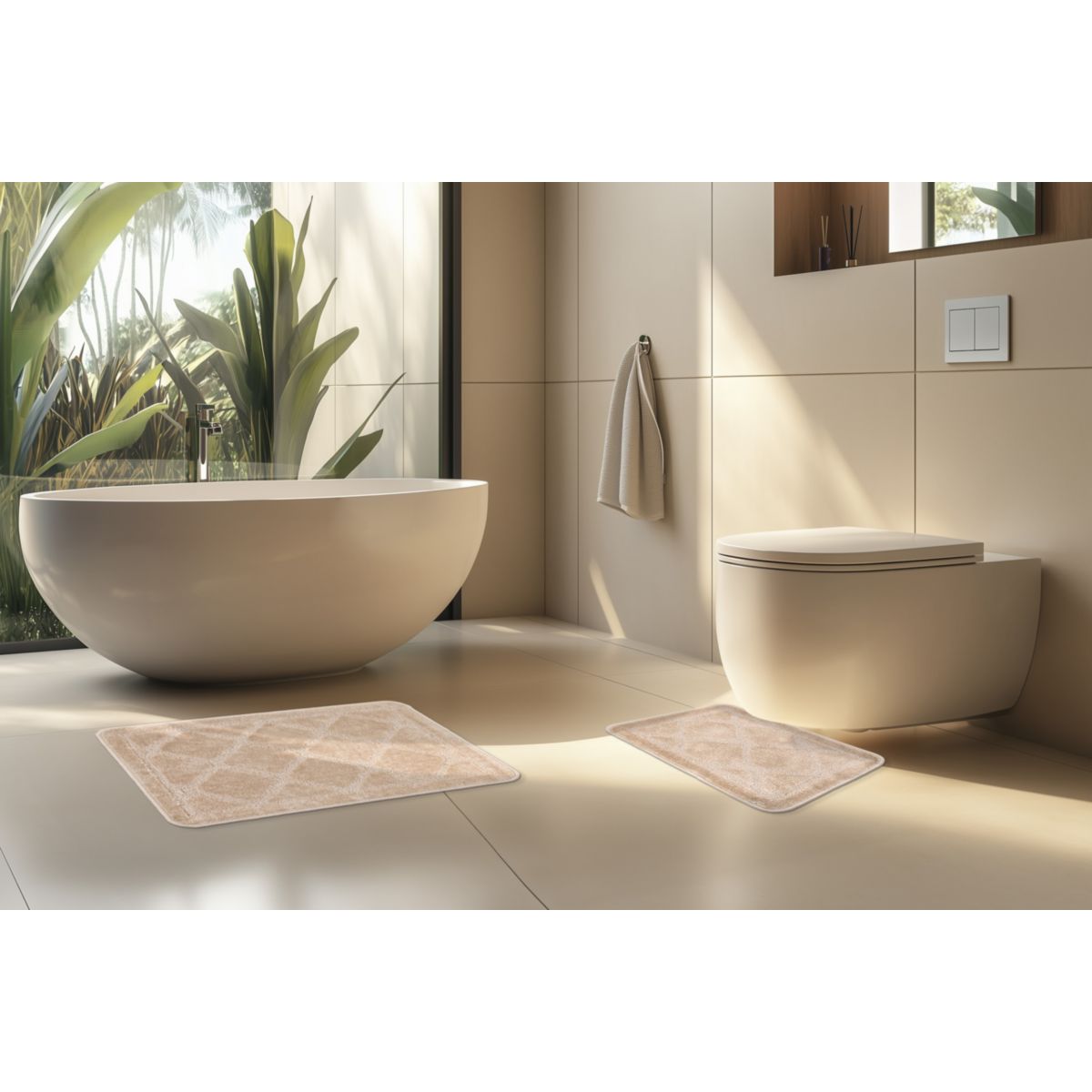 Badematte Lagoon 125 beige  2er-Set Bild 3