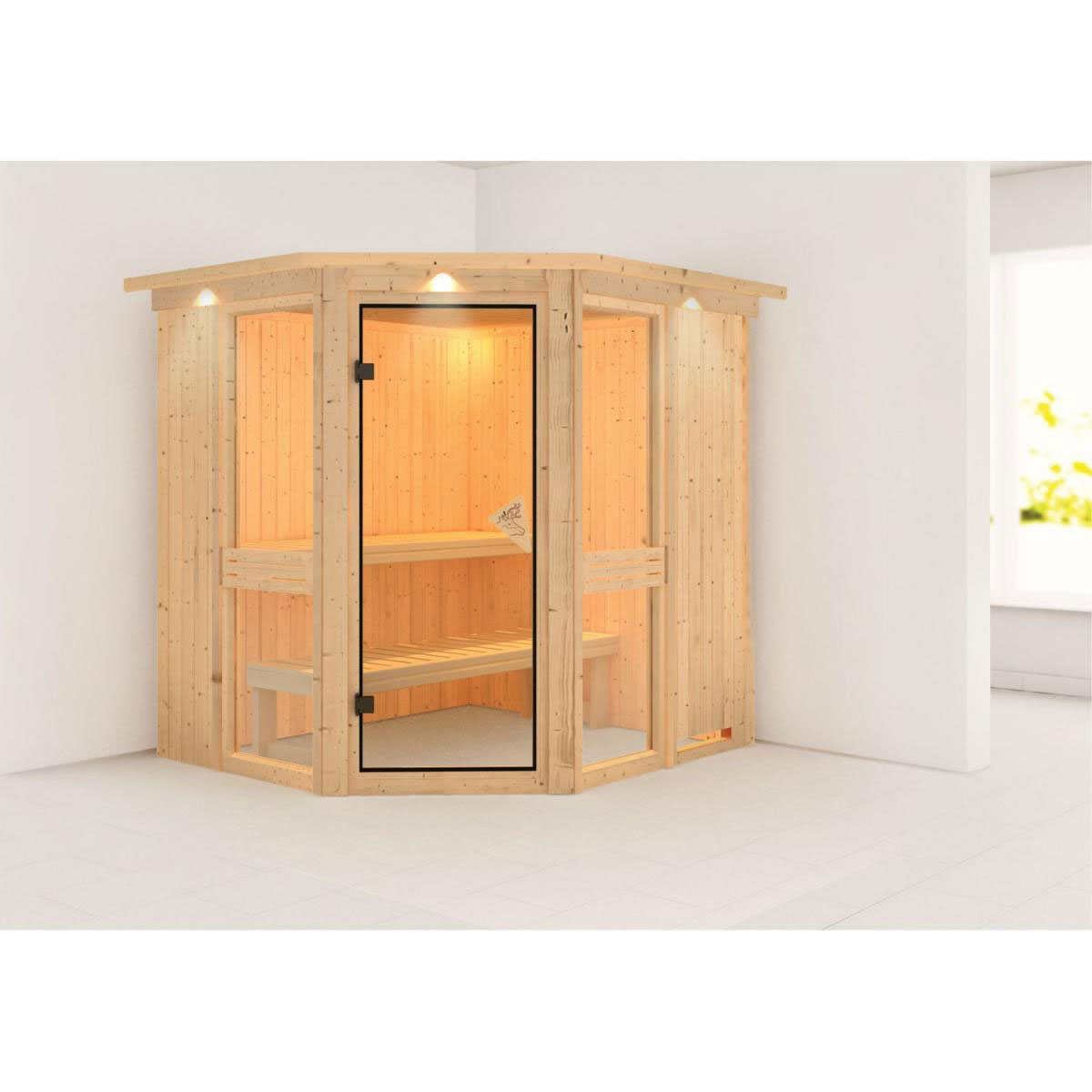 Karibu Amelia 1 Eckeinstieg ohne Ofen mit Kranz Bild 1