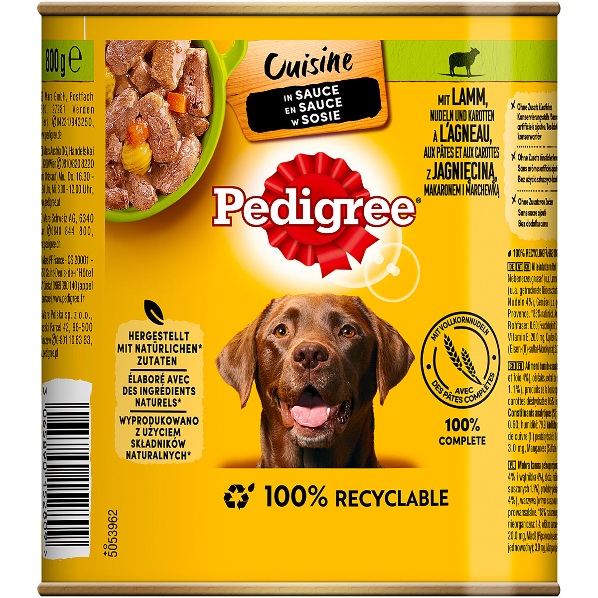Pedigree Nassfutter Cuisine in Sauce Lamm 800 g Bild 2