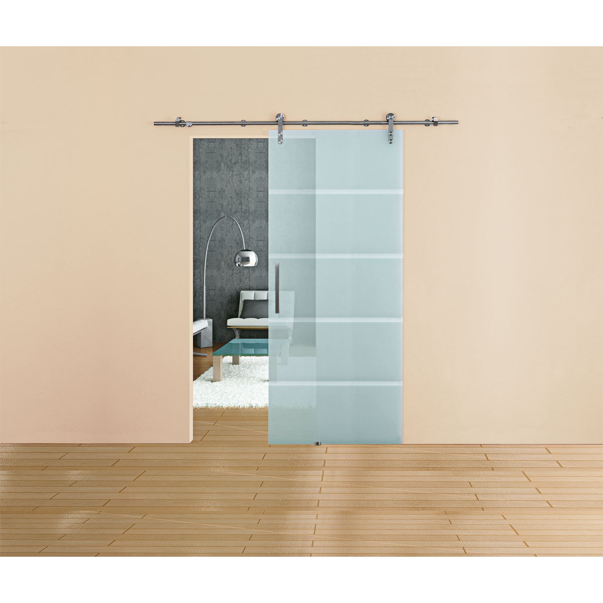 Glasschiebetür Blockstreifen 90 x 208 cm Bild 2