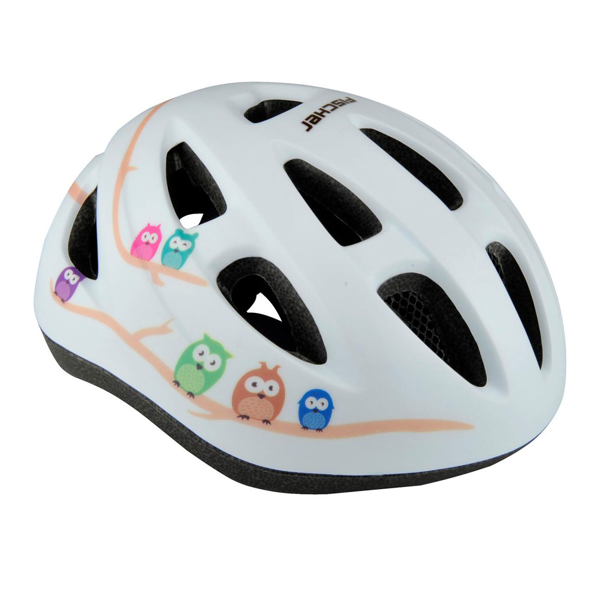Fischer Bikes Kinder-Fahrradhelm Eule weiß Größe XS/S
