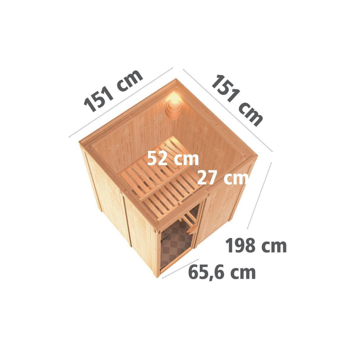 Karibu Sauna Minja Fronteinstieg 3,6 kW Bio Ofen externe Strg modern kein Kranz Energiespartür Bild 12
