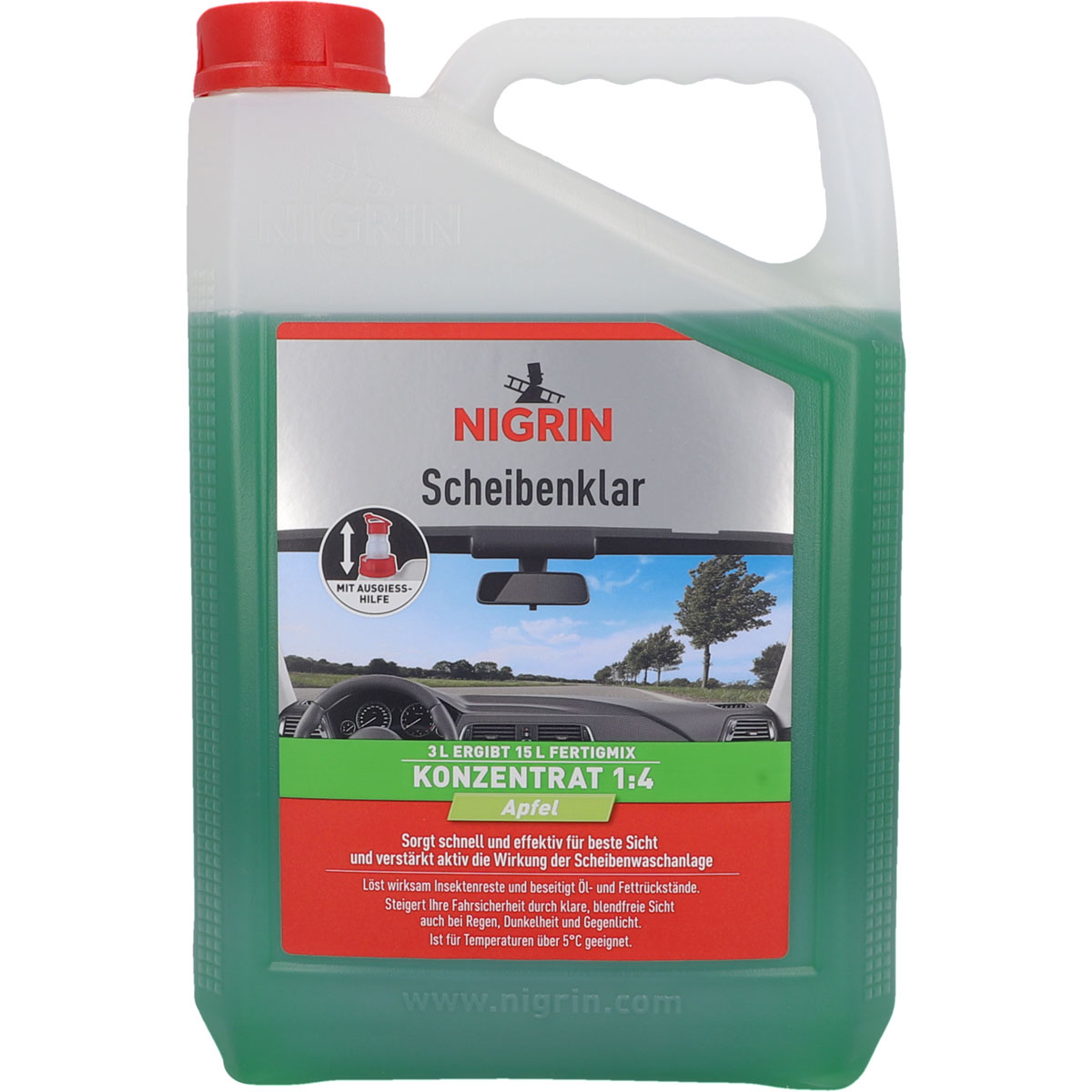 Nigrin  Scheibenreiniger Scheibenklar Konzentrat 1:4 Apfel 3 L