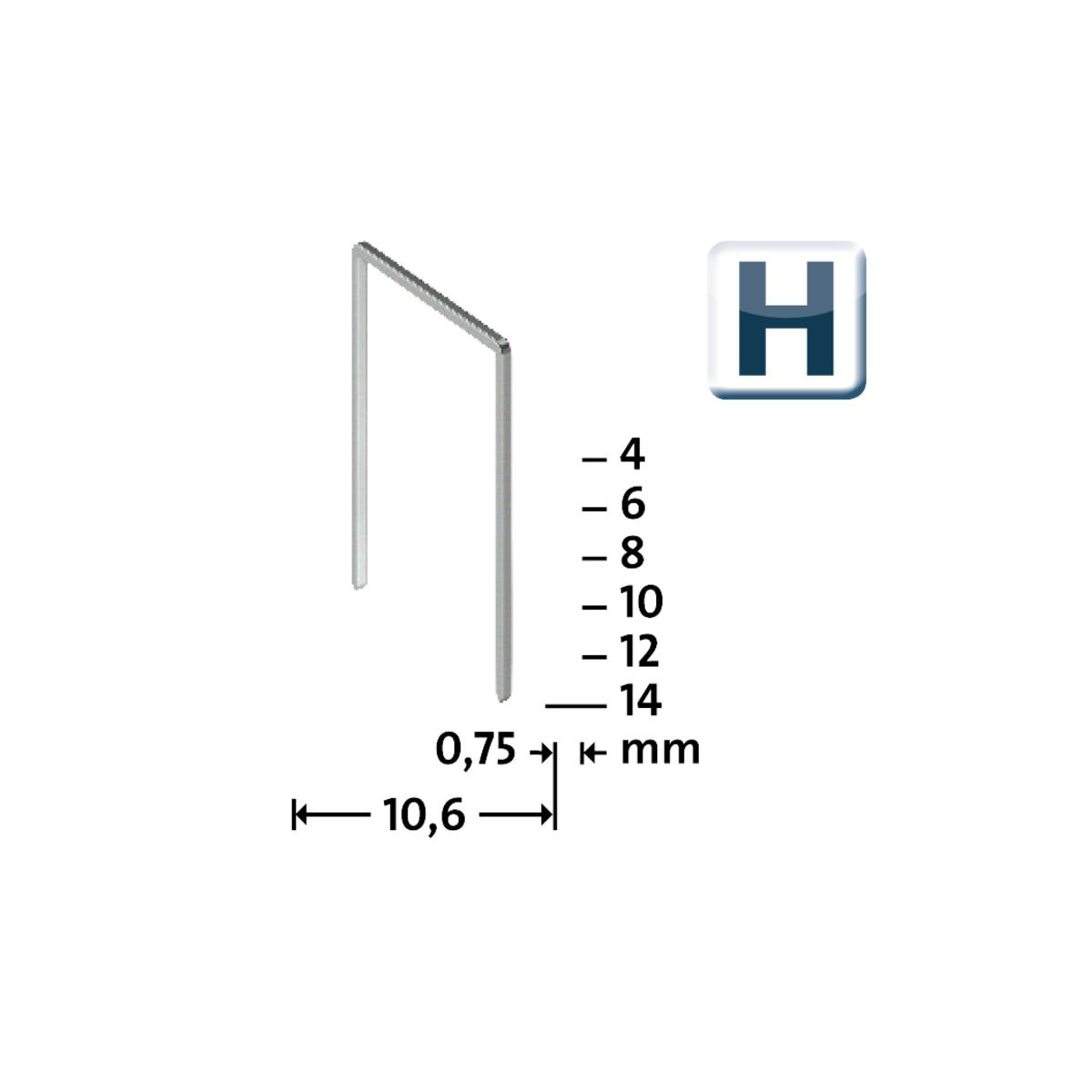 Novus Feindrahtklammer H Typ 37/10 SH 10 mm Bild 2