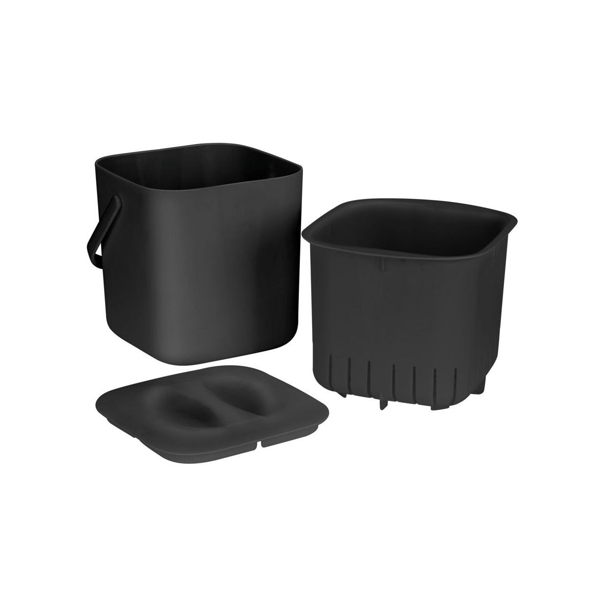 Schöner Wohnen Abfallsammler mit Sieb Cindy schwarz 3ltr