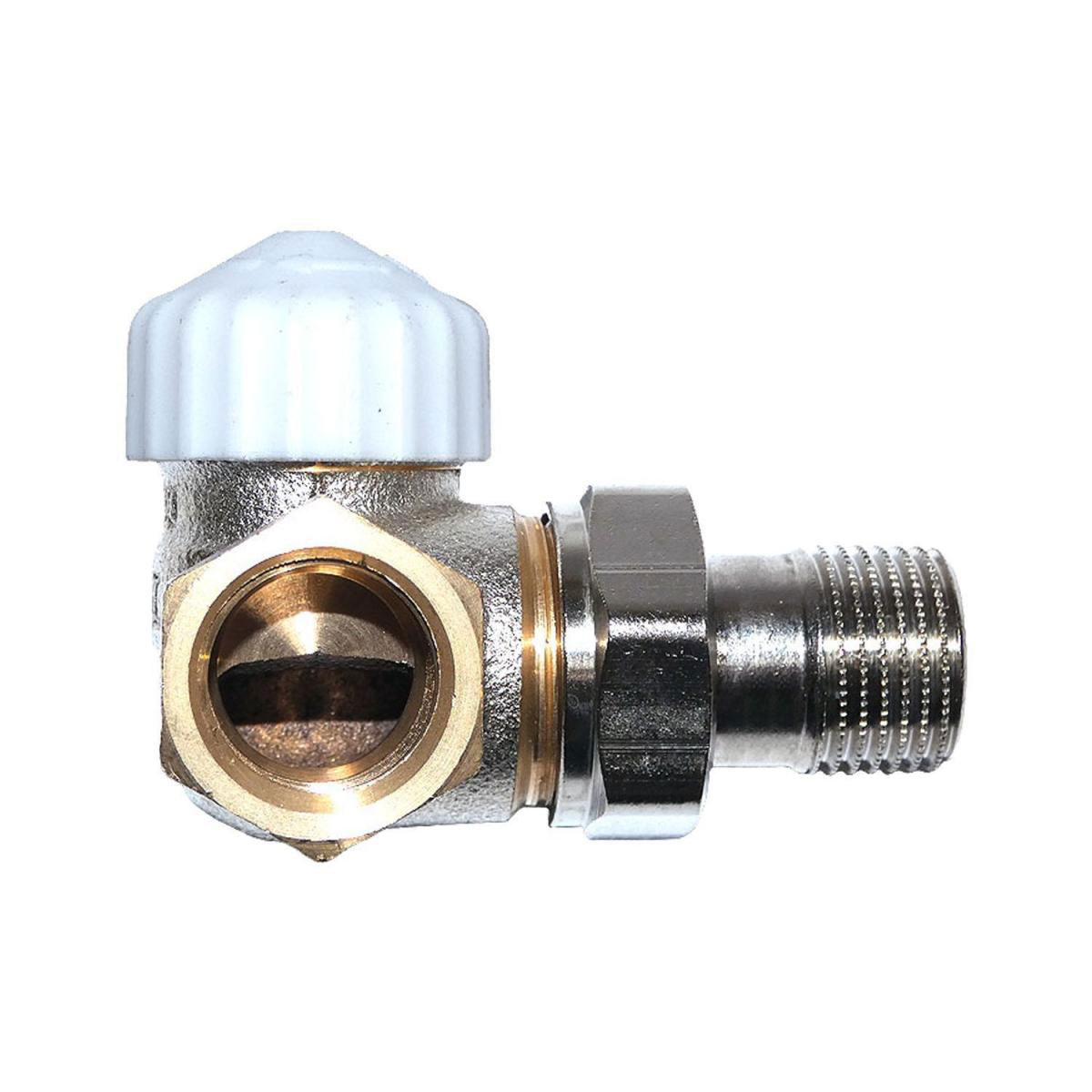 Heimeier Winkelthermostatventil V-Exakt II 1/2" links vernickelt