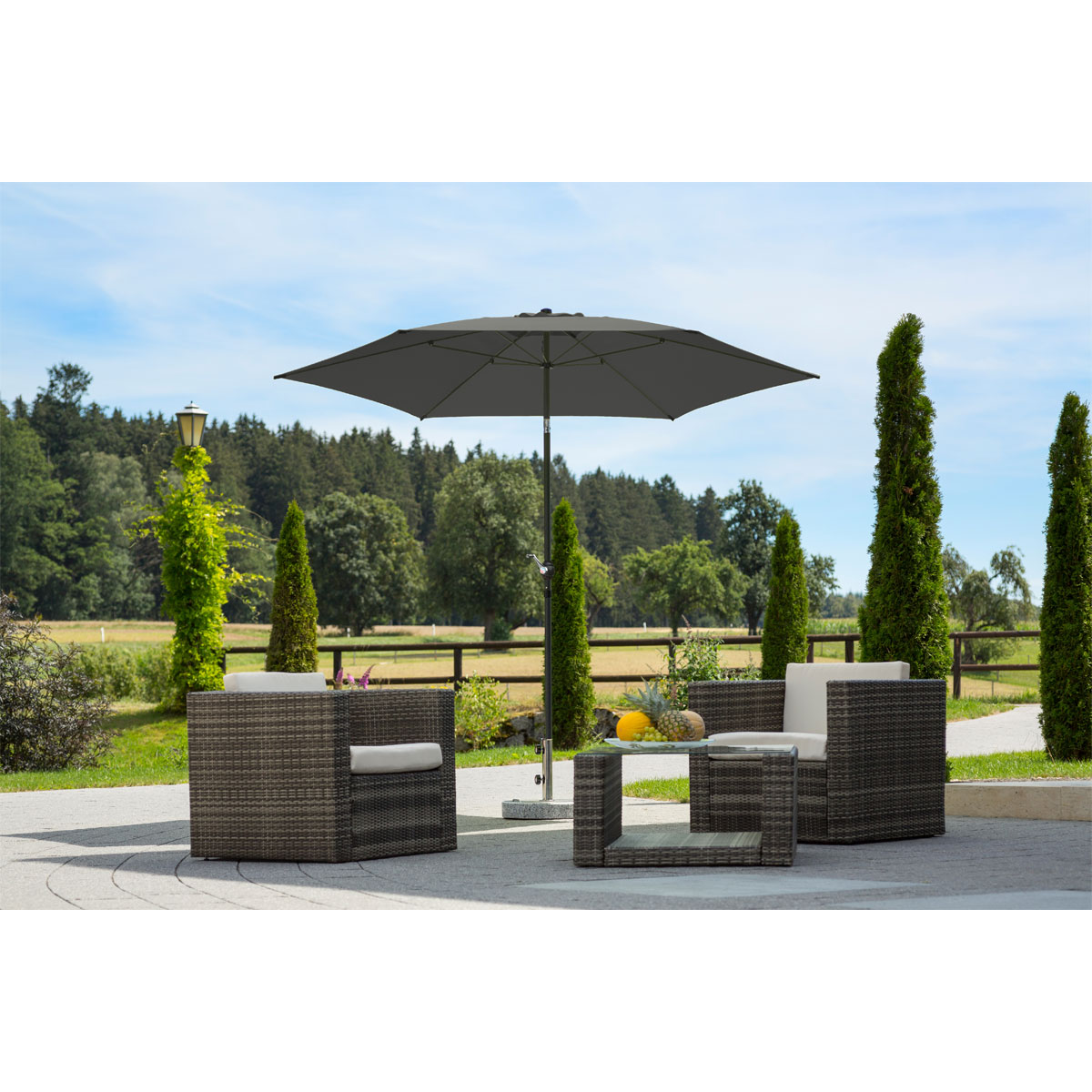 Schneider Schirme Gartenschirm Napoli Durchmesser 270 cm anthrazitgrau Bild 3