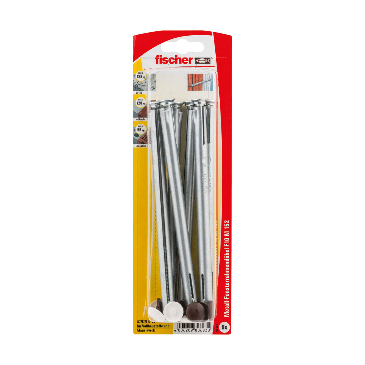 Fischer Fensterrahmendübel F 10 M 152 mm 6 Stück