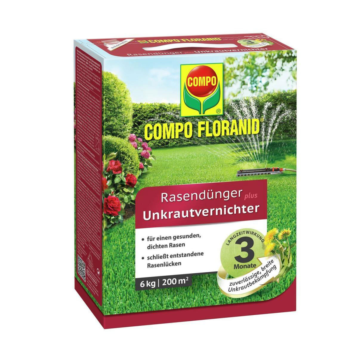 Compo FLORANID Rasendünger plus Unkrautvernichter für 200 m² 6 L Bild 1