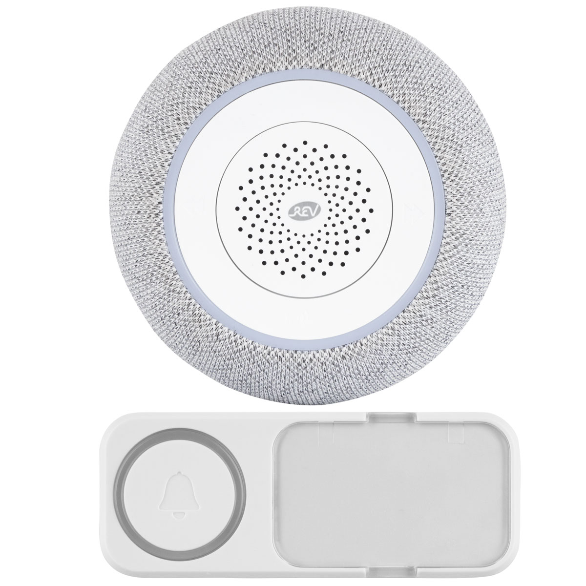 REV Ritter  Funk-Gong mit Taster und Steckd.Orchestra Batterie 58 Mel. 150m weiß