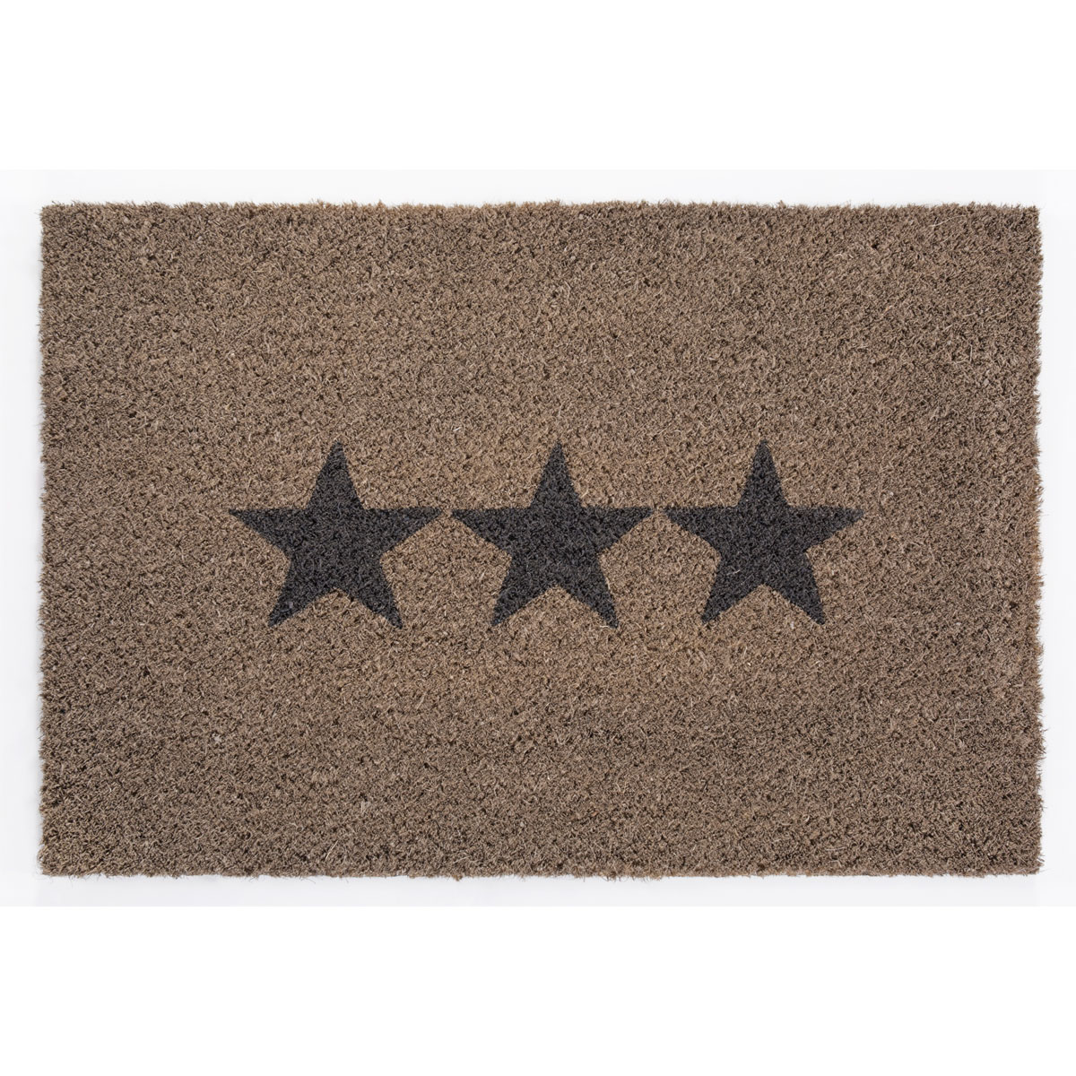 Kokosmatte Stars 40 x 60 cm hellgrau
