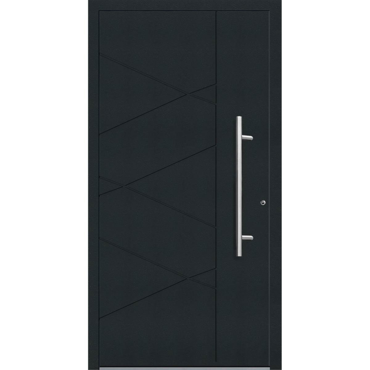 Aluminium Sicherheits-Haustür Foggia Exklusiv 75 mm anthrazit 100 x 210 cm Anschlag rechts inkl Griffset