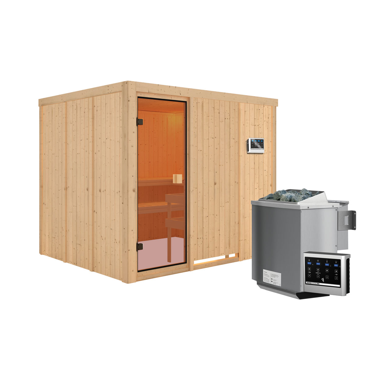 Karibu Sauna Nybro naturbelassen Bio externe Steuerung Bild 3