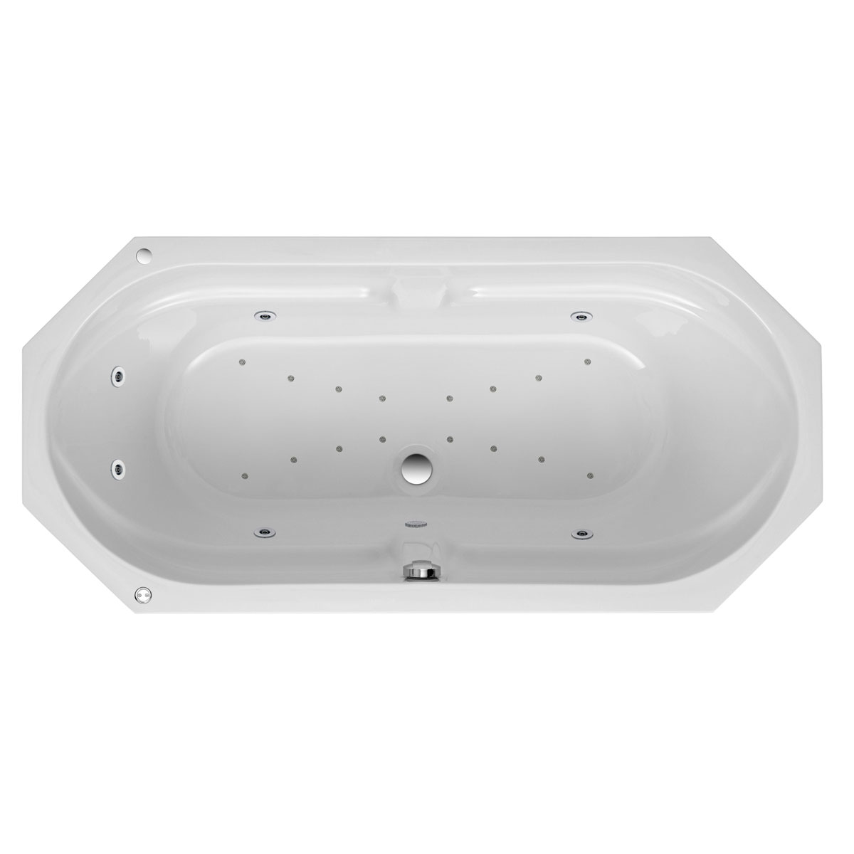 Ottofond Whirlpool-Set Sicilia 170 x 75 cm weiß/chrom Typ 3