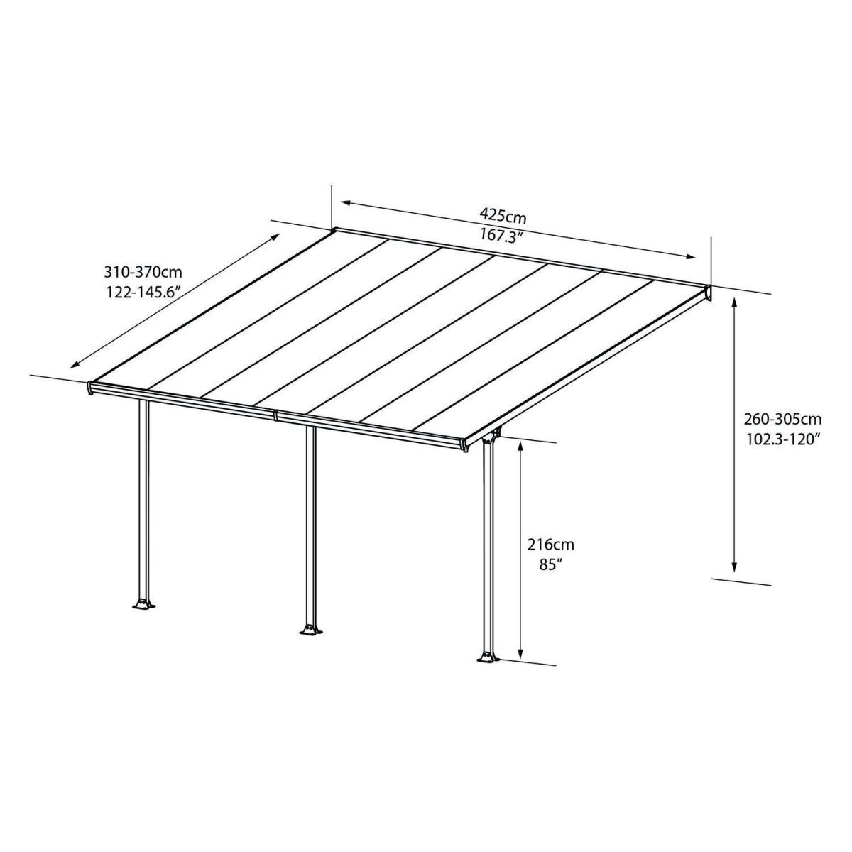 Palram Terrassenüberdachung Feria 420 x 400 cm weiß Bild 10