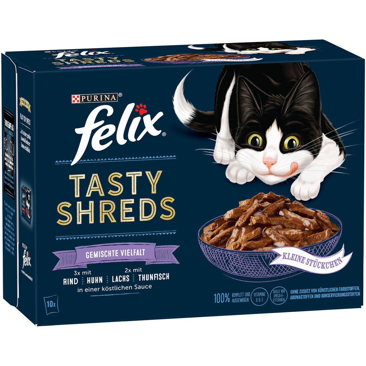 Felix Tasty Shreds Geschmacksvielfalt Mix 10 x 80 g