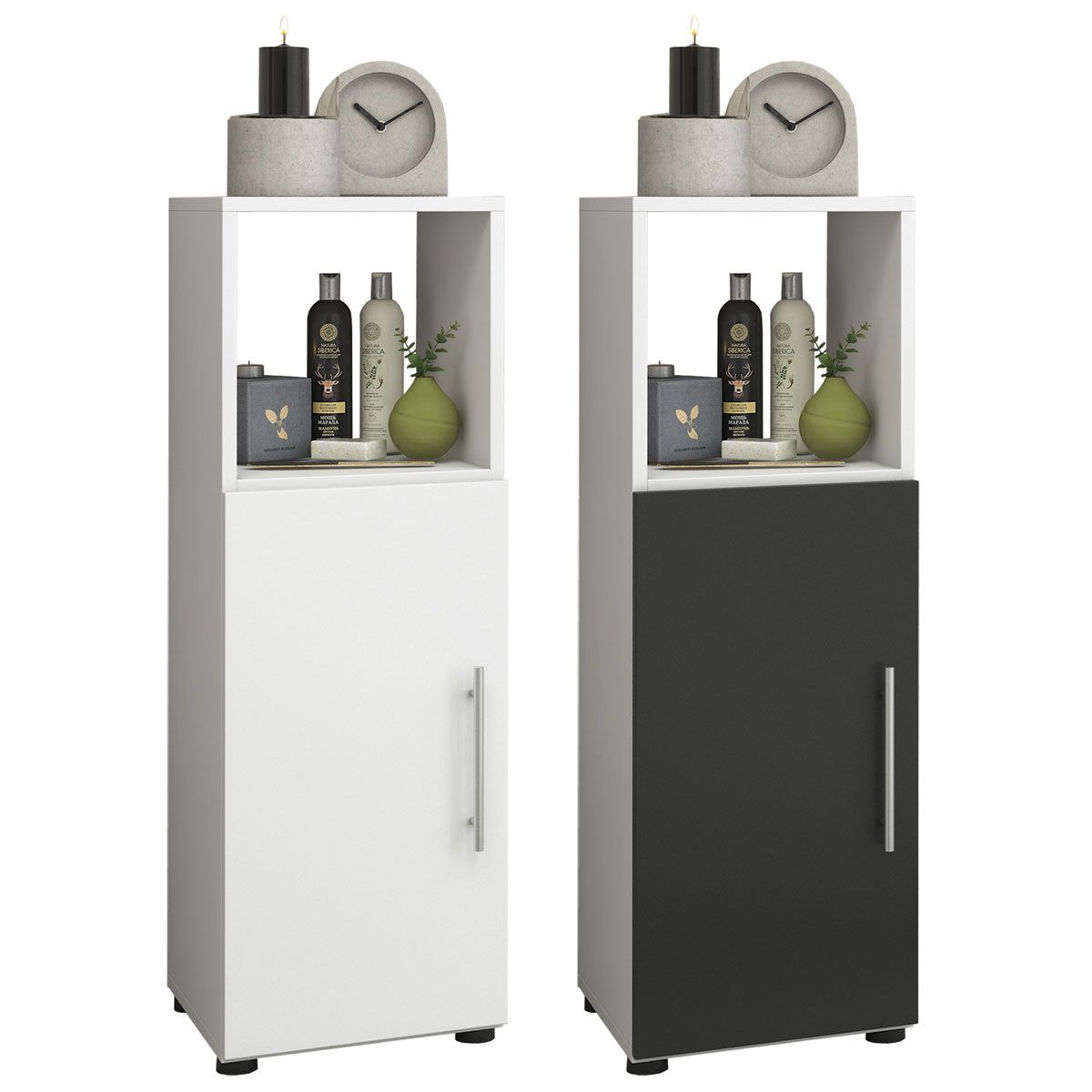 Midischrank Flandu weiß/schwarz Bild 3