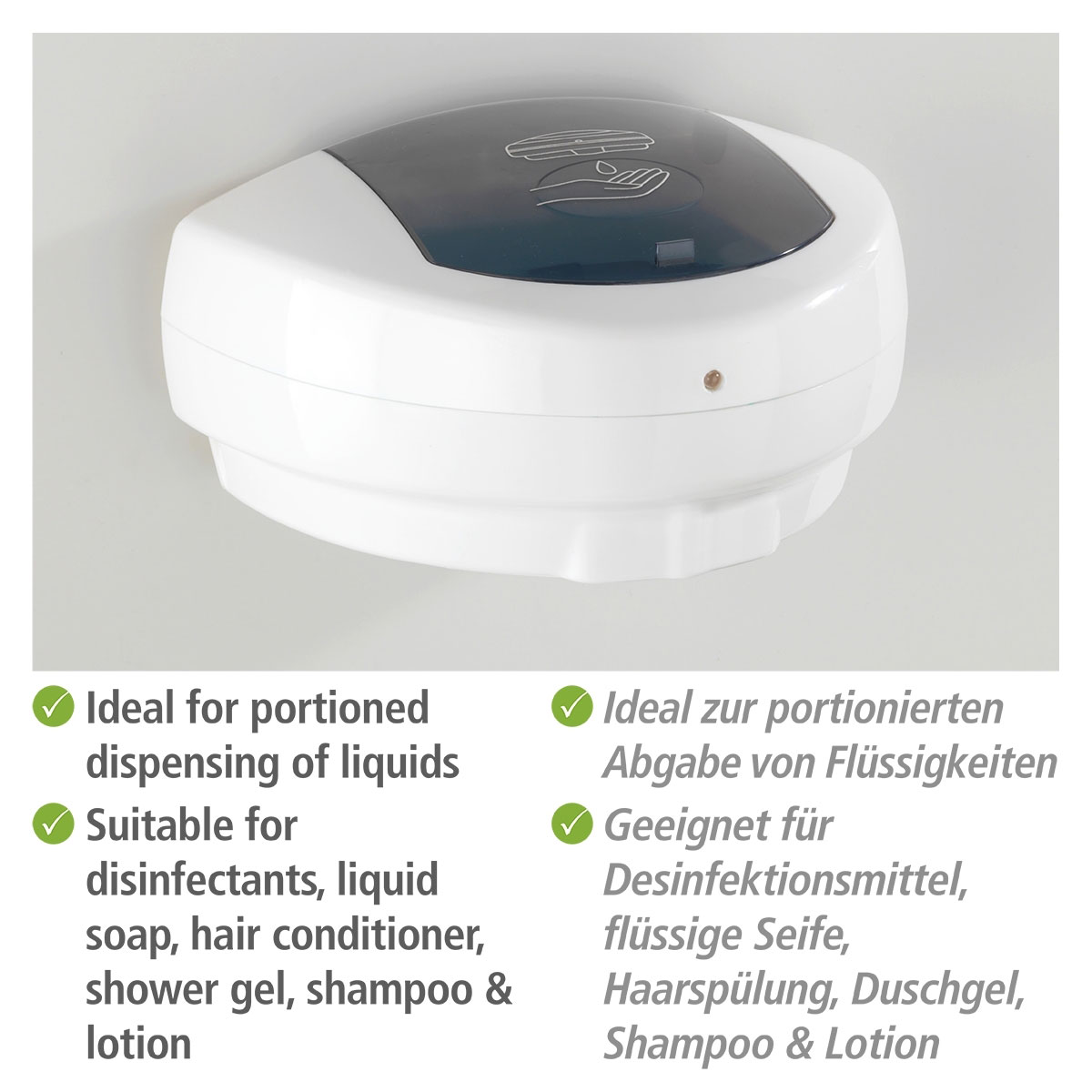 Wenko  Infrarot Desinfektionsmittel- und Seifenspender Arco automatischer Sensor Desinfektionsspender Füllmenge 500 ml Bild 3