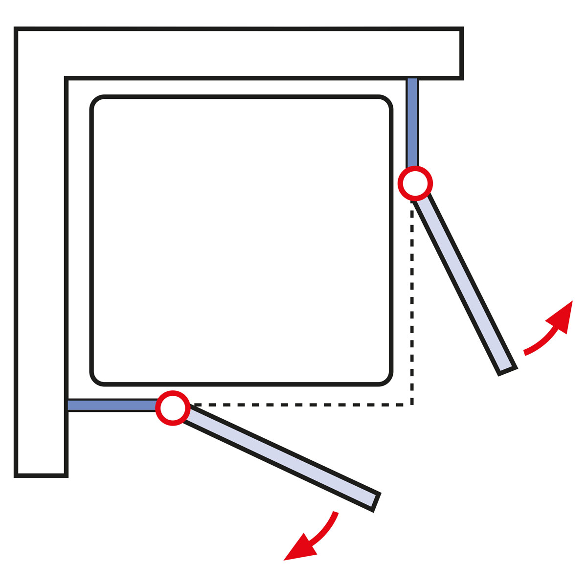Schulte Eckeinstieg Alexa Style 2.0 inkl Duschwanne 90 x 90 cm Bild 5