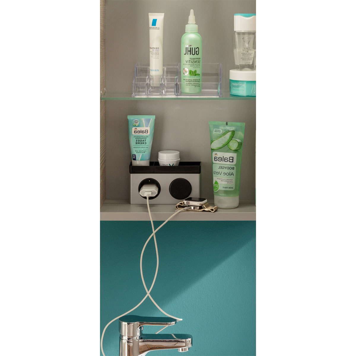 Fackelmann  Gäste-WC Spiegelschrank rechts SBC 400 x 680 x 153 mm AstEiche Bild 2