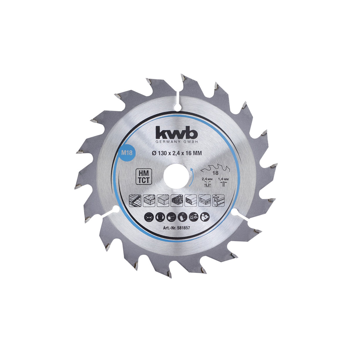 kwb  Spanplatten-Kreissägeblätter für Handkreissägen Durchmesser 130x16 mm Bild 1