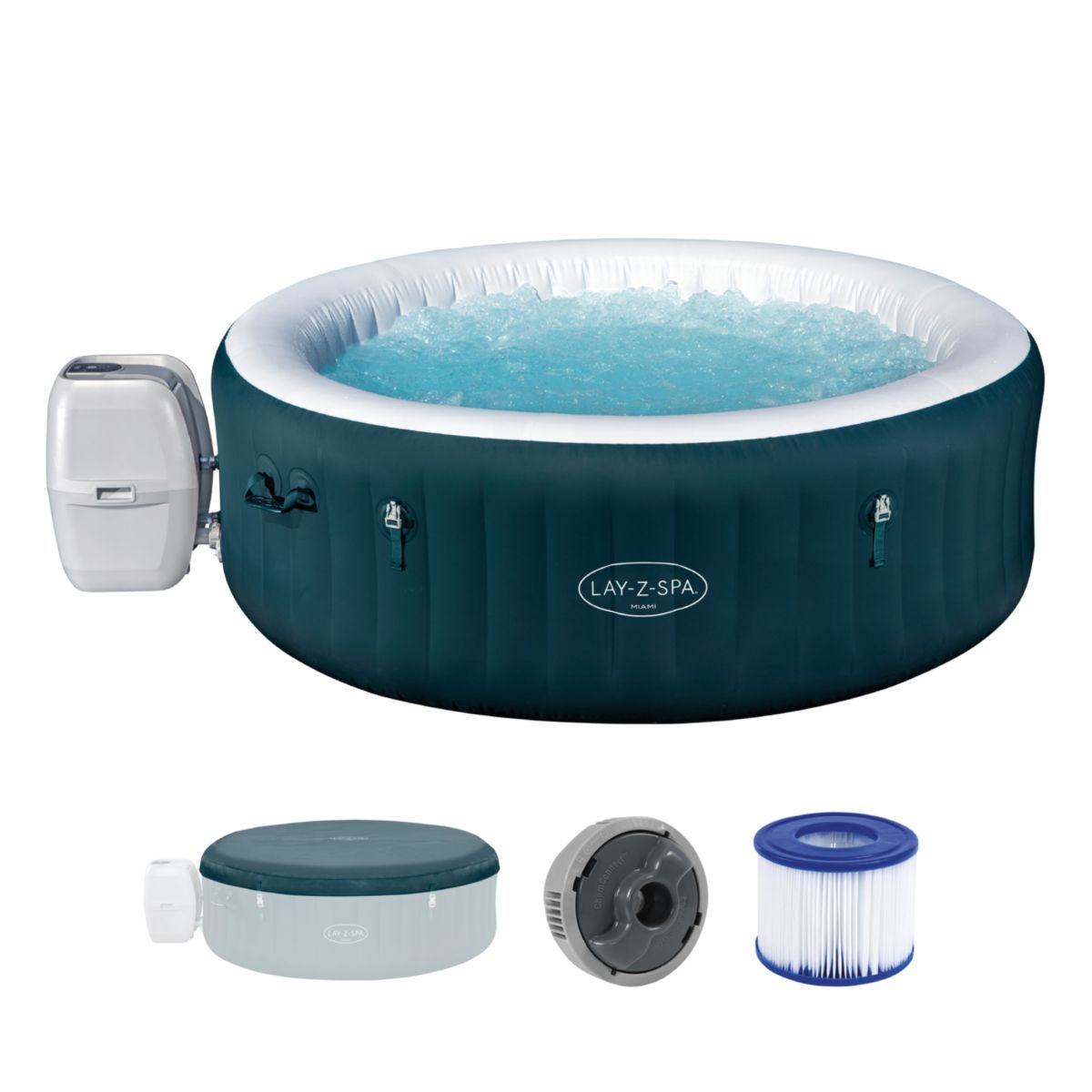 Bestway Lay-Z-Spa Whirlpool Miami AirJet 6 Personen Dm. 196 x 66 cm dunkelgrün