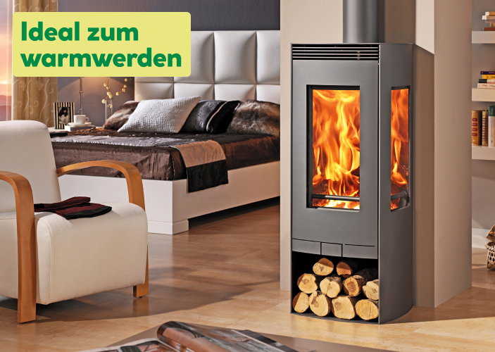 Ideal zum warmwerden. Kamin im Wohnbereich am brennen.