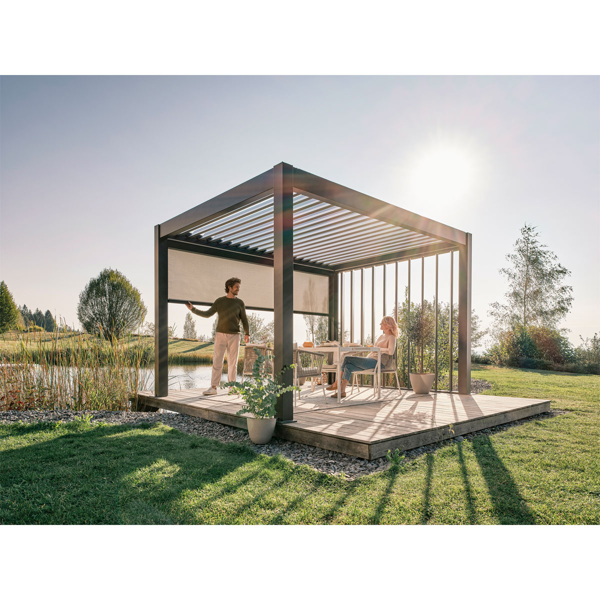 Biohort Sonnenschutzrollo Gr. 3 m quarzgrau-metallic Bild 3