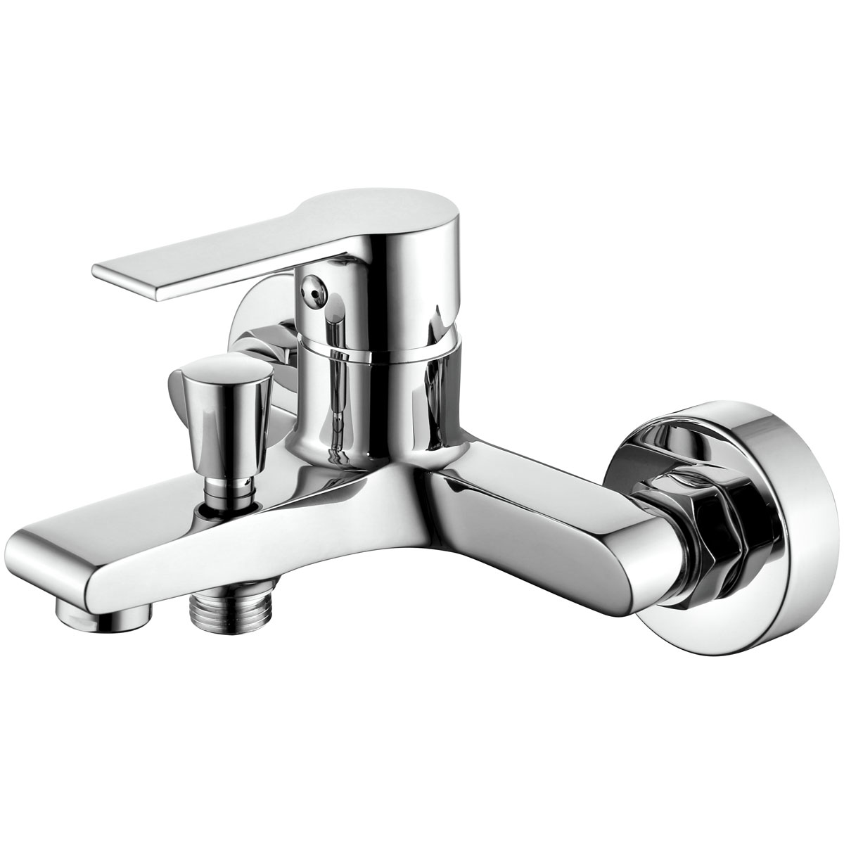 Basic Wannenarmatur Arles chrom 1/2"-Brauseanschluss inkl S-Anschlüsse und Rosetten