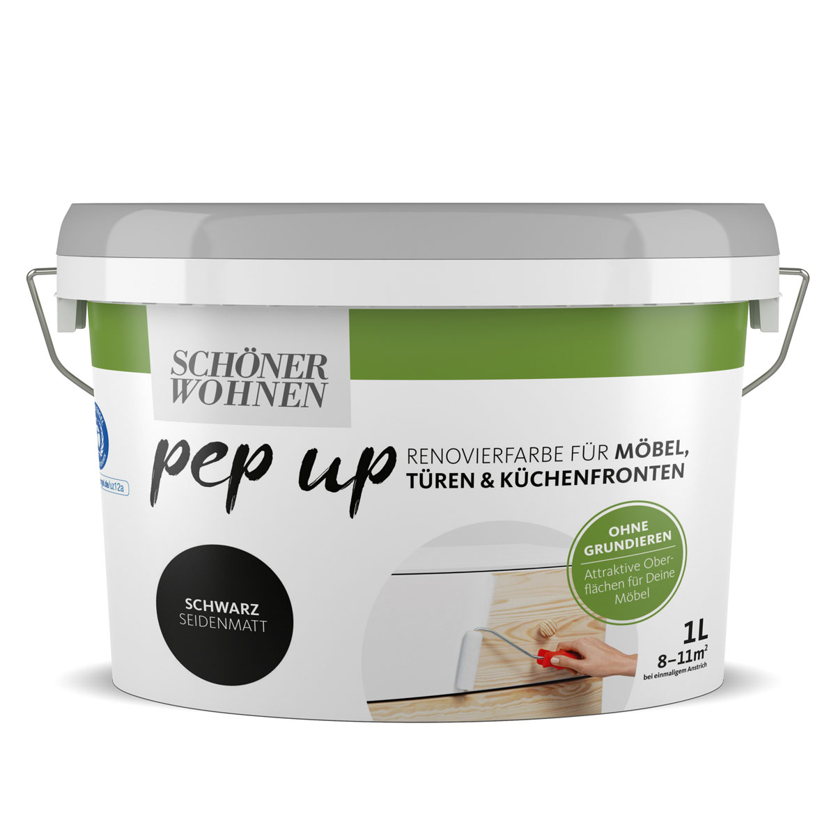 Schöner Wohnen Farbe pep up schwarz für Möbel Türen und Küchenfronten 1 L Bild 1