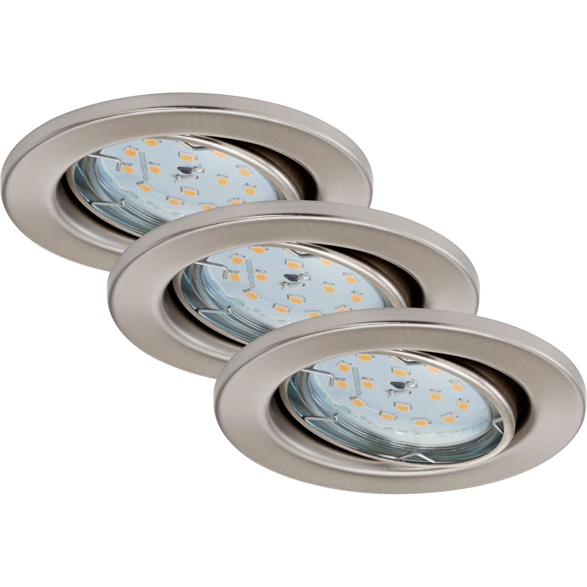 Briloner LED-Einbauleuchten-Set 8,6 x 8,6 cm matt-nickel