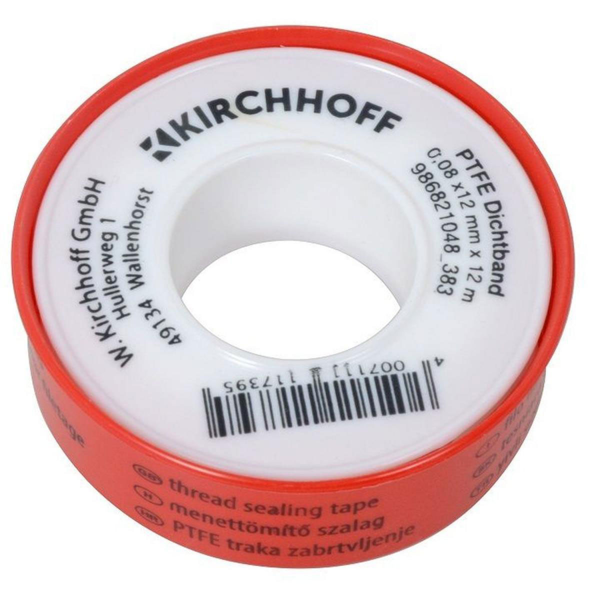 Kirchhoff Gewindedichtband PTFE 0,08 x 12 mm x 12 m