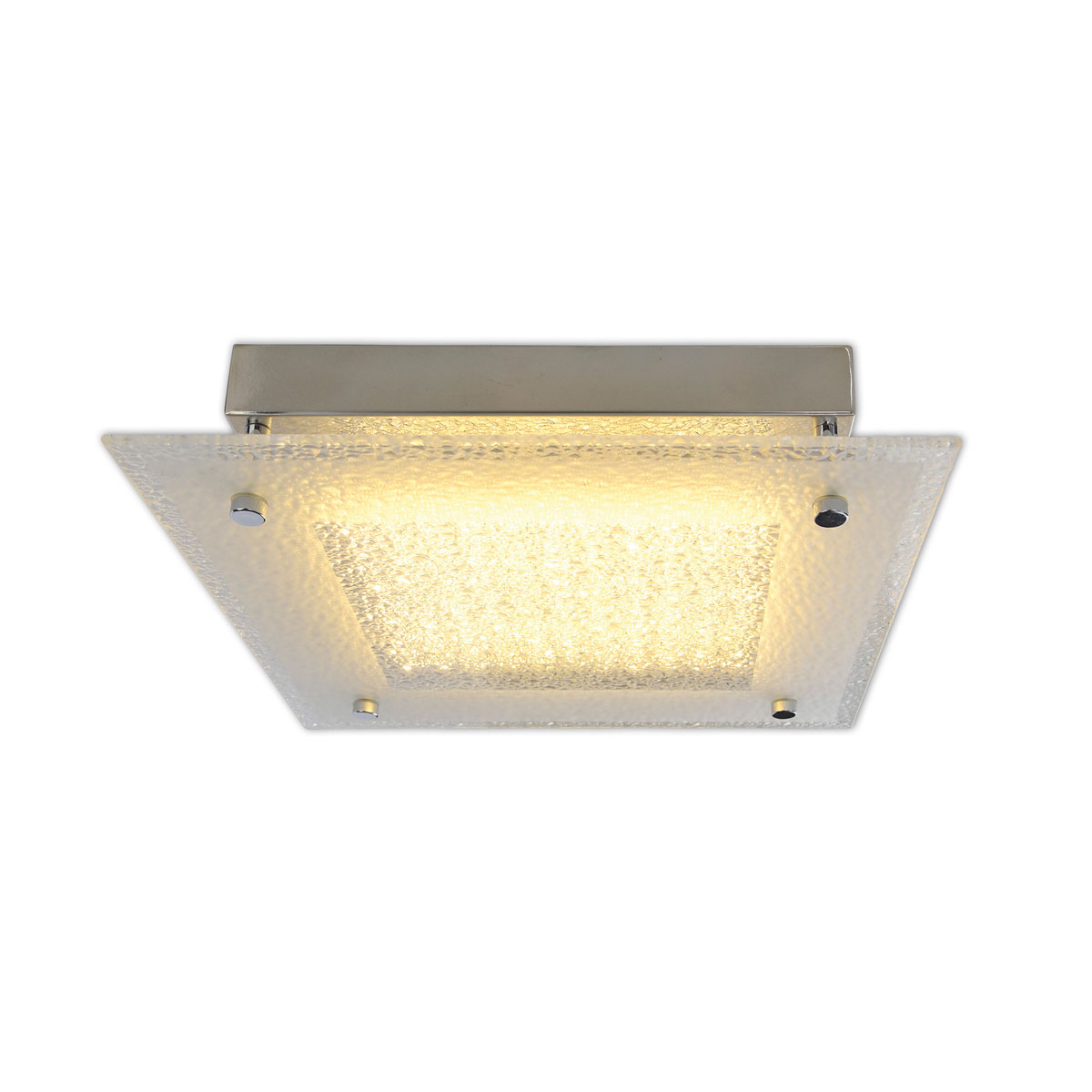Naeve LED DL Leeds Metall/Glas silberLxBxH: 25x25x5,3cm Bild 5