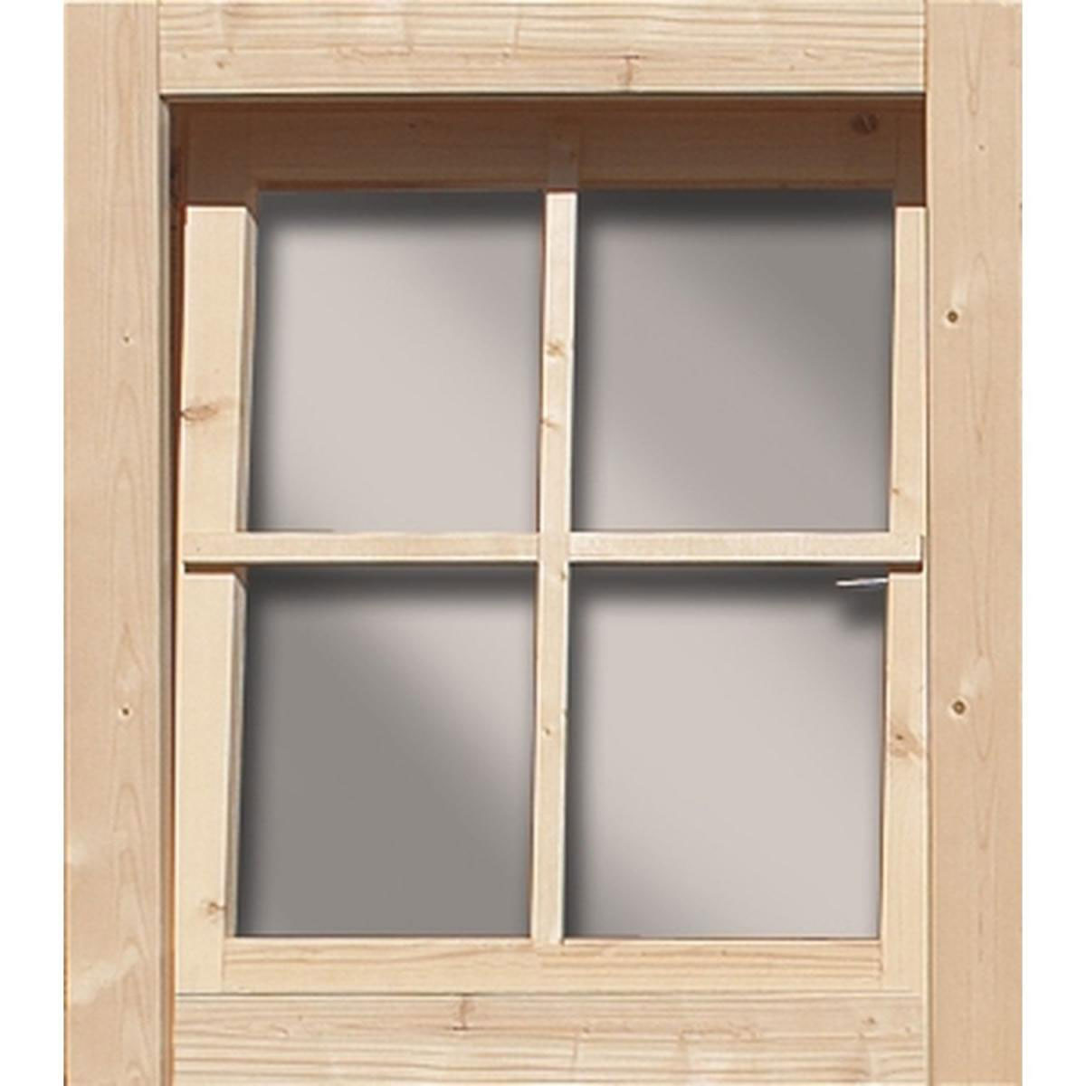 Gerades Fenster 38 mm naturbelasseninkl. Umruestleisten als Set