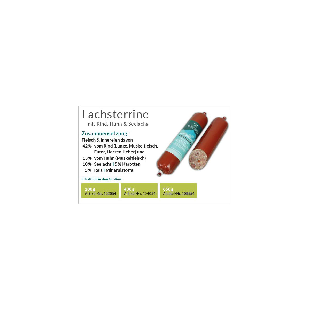 Hundefutter HundeGenuss Lachsterrine 200 g