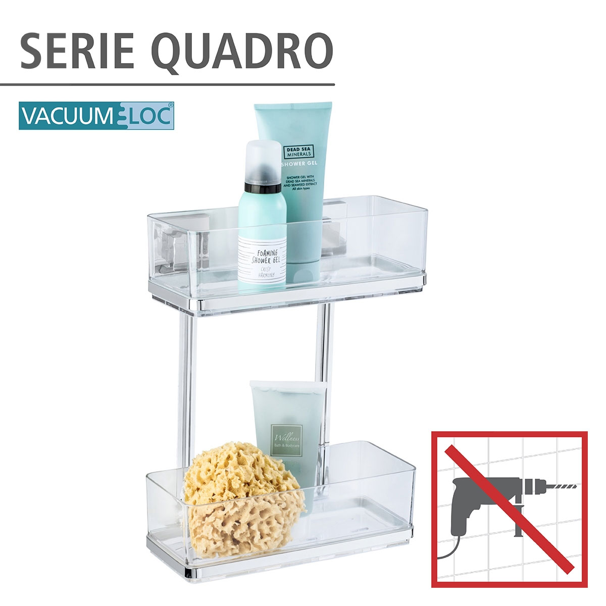 Wenko Vacuum-Loc Wandregal Quadro 2 Etagen Bild 2