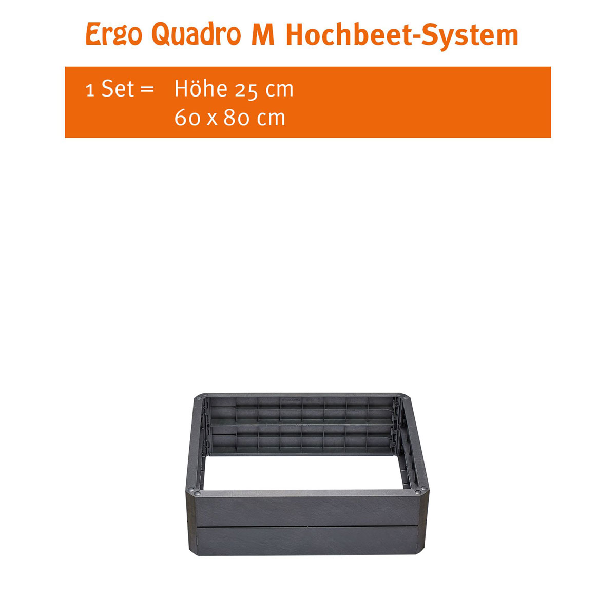 Garantia Hochbeet-System Ergo Quadro Größe M grau Bild 1