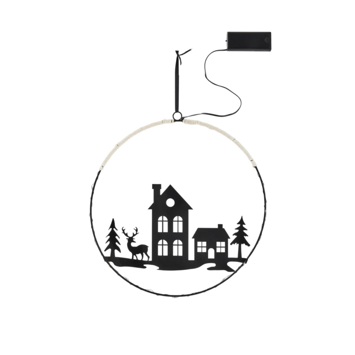 Hänge-Deko Metall rund 20 LED 30 cm  Bild 1