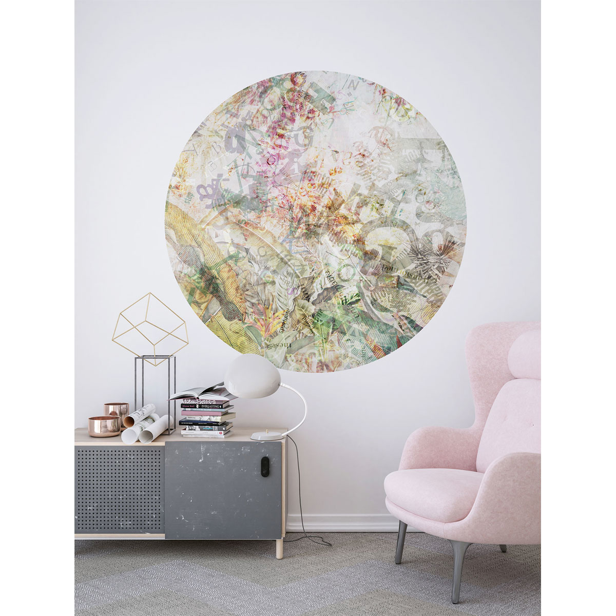 Komar  Selbstklebende Vlies Fototapete rund Round Stories Durchmesser 125 cm