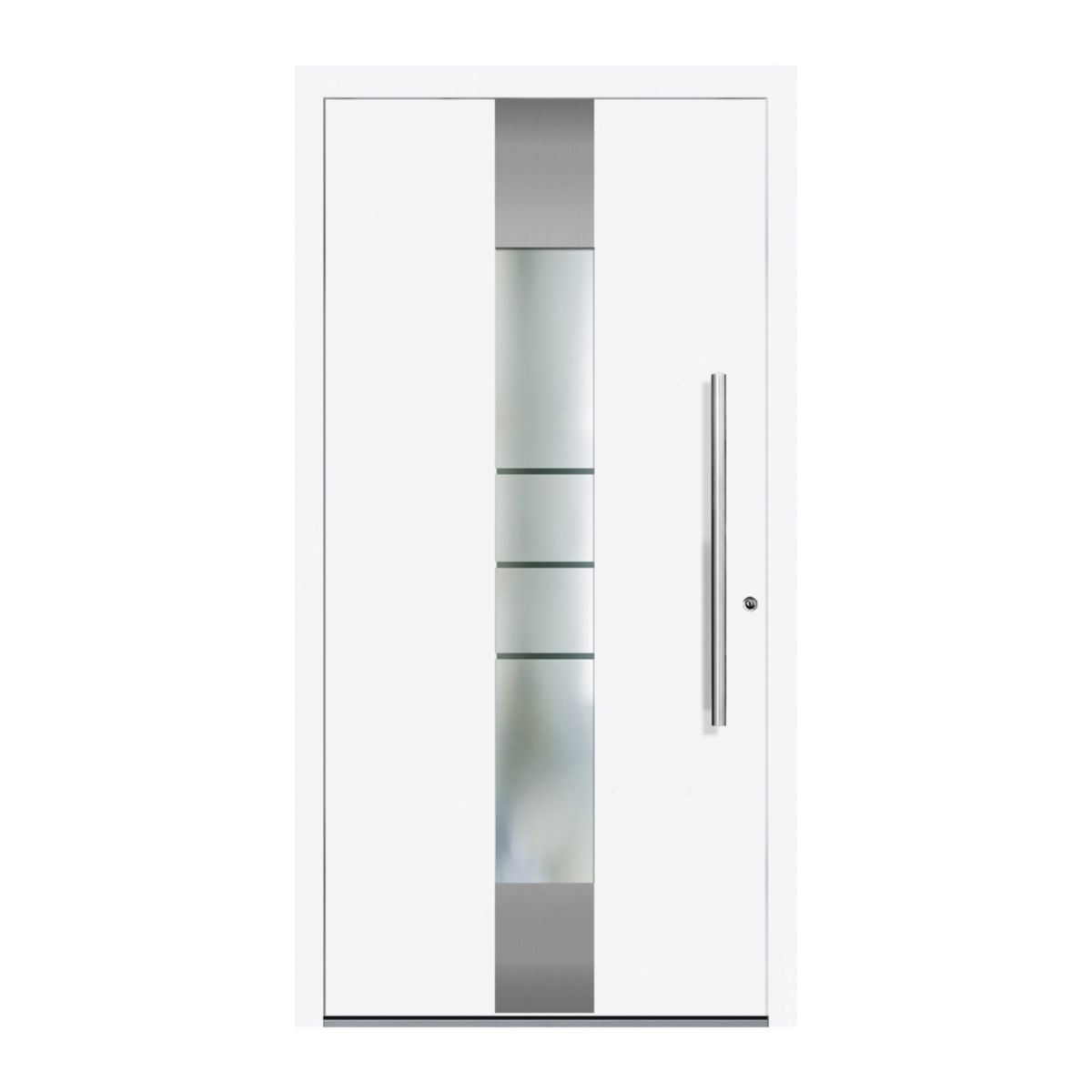 Schüco Aluminium Haustür 600 Catania Excellent 1100 x 2100 mm RAL9016 DR