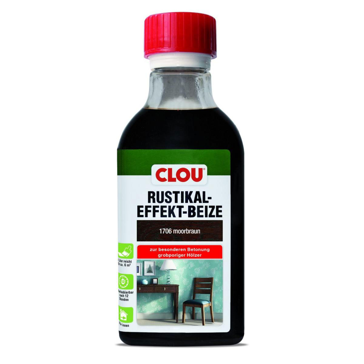 Clou B4 Rustikaleffekt-Beize Moorbraun 250 ml